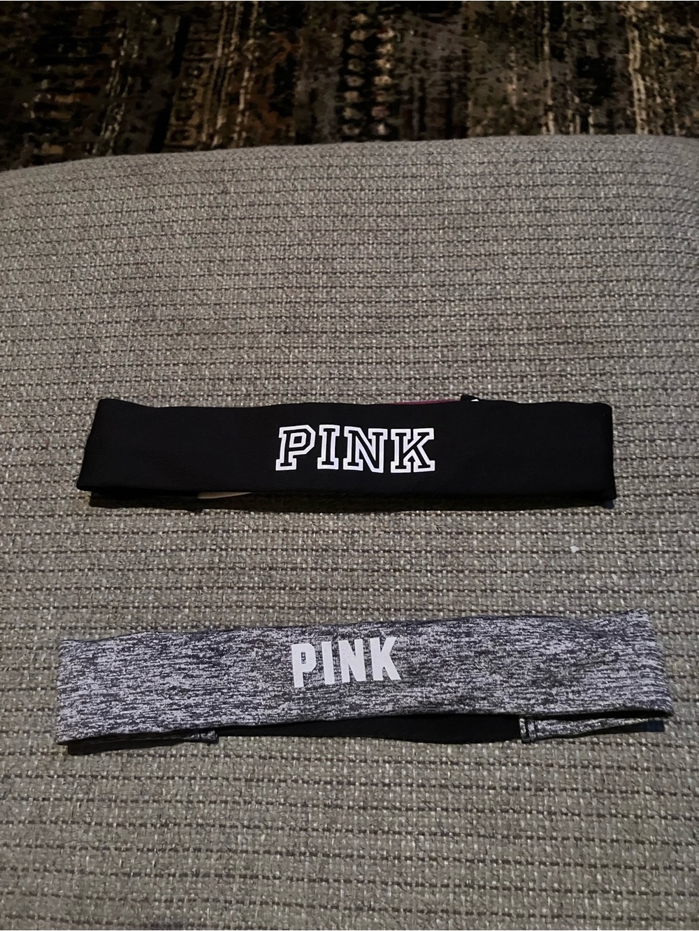 PINK Victoria's Secret Dual Pack Headbands — Black, Pink, Gray